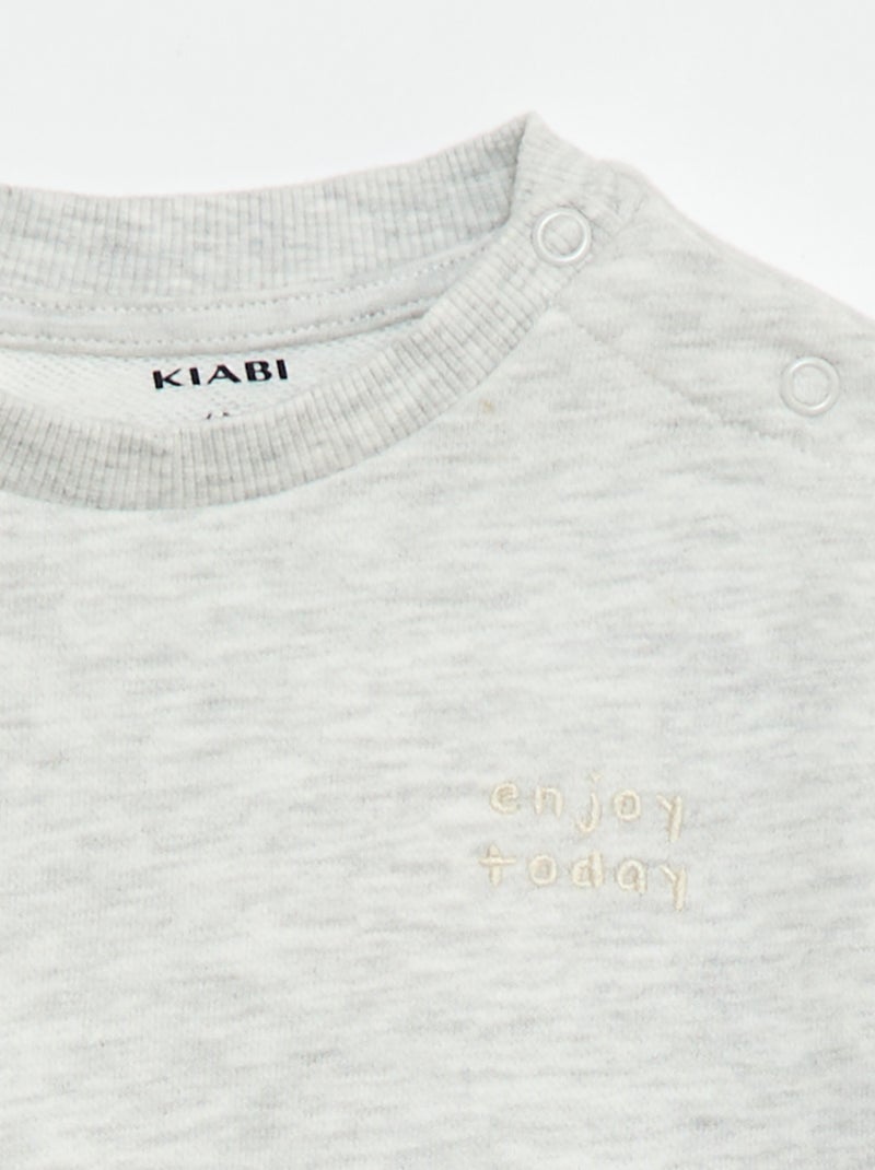 Sweat mesclado em french terry Cinza - Kiabi