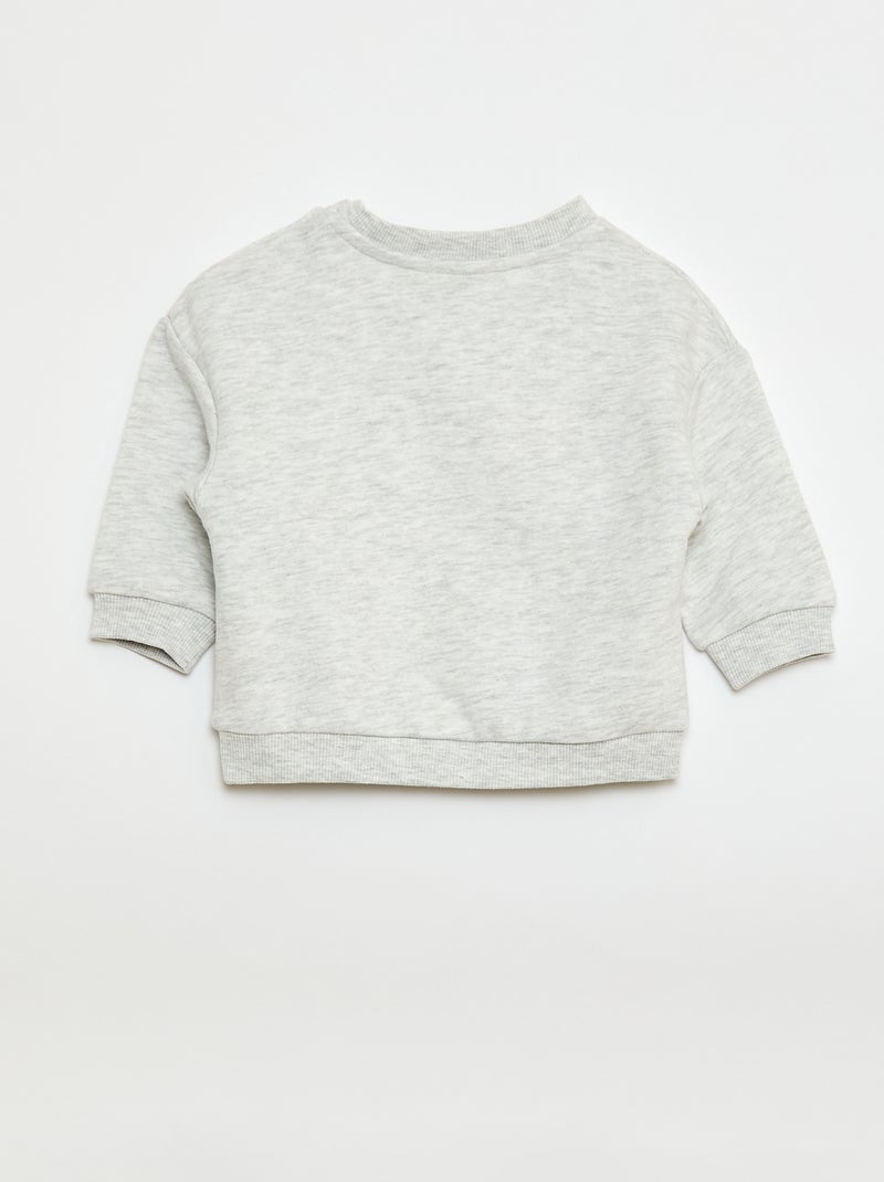 Sweat mesclado em french terry Cinza - Kiabi