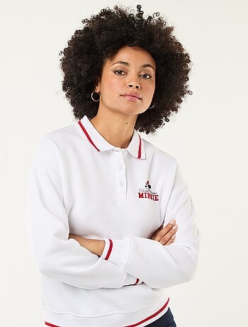 Sweat 'Minnie' 'Disney' com gola polo abotoada