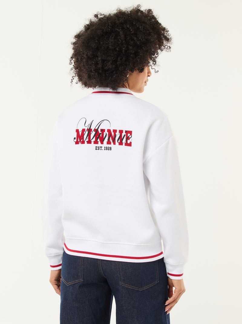 Sweat 'Minnie' 'Disney' com gola polo abotoada Branco - Kiabi