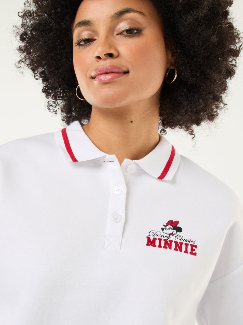Sweat 'Minnie' 'Disney' com gola polo abotoada Branco - Kiabi