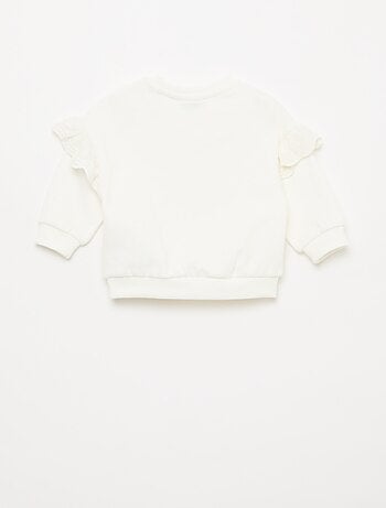 Sweat 'Minnie' 'Disney' de manga comprida com folhos bordados