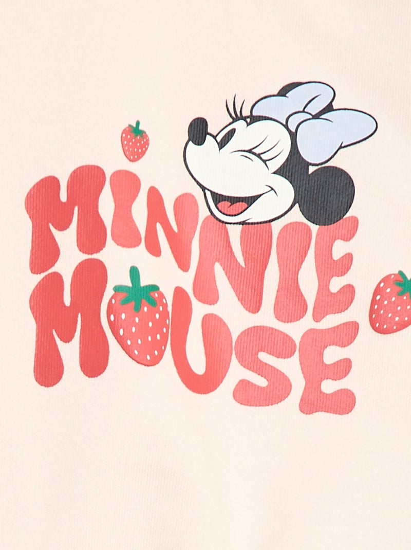 Sweat 'Minnie' 'Disney' de manga comprida com folhos bordados Rosa - Kiabi