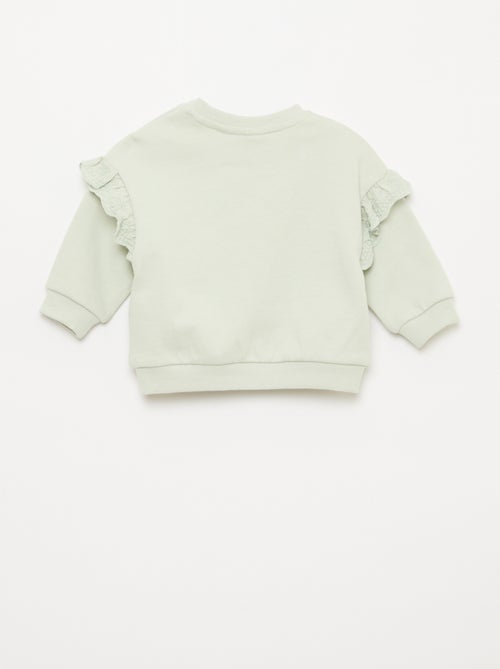 Sweat 'Minnie' 'Disney' de manga comprida com folhos bordados - Kiabi