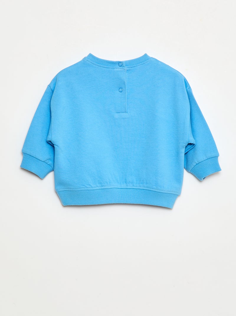Sweat 'Monsieur Madame' em moletom cardado macio e quente Azul - Kiabi