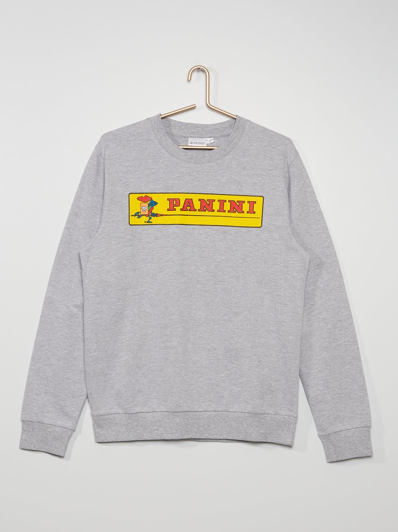 Sweat 'Panini' em moletão Cinza Mesclado - Kiabi
