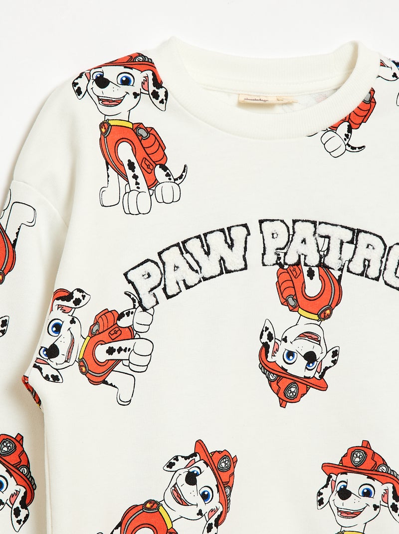 Sweat 'Patrulha Pata' em French Terry Branco - Kiabi