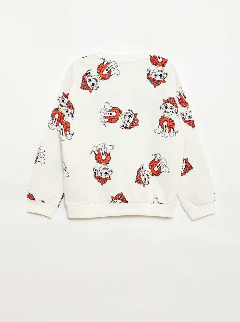Sweat 'Patrulha Pata' em French Terry Branco - Kiabi