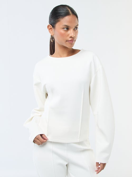 Sweat peplum com gola redonda - Kiabi