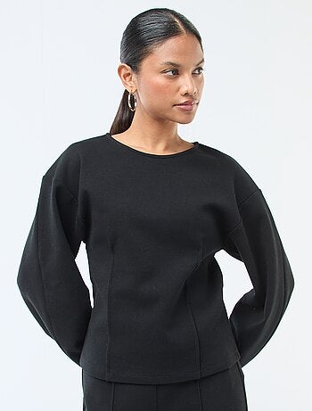 Sweat peplum de gola redonda
