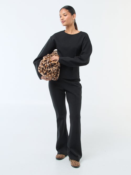 Sweat peplum com gola redonda - Kiabi