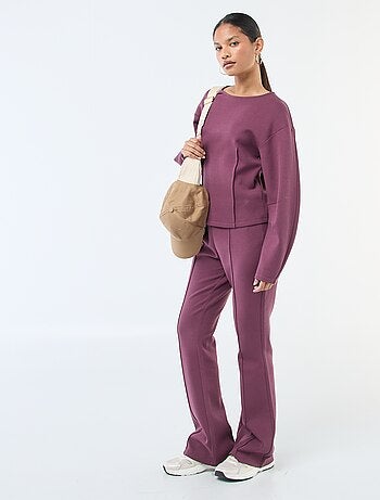 Sweat peplum com gola redonda