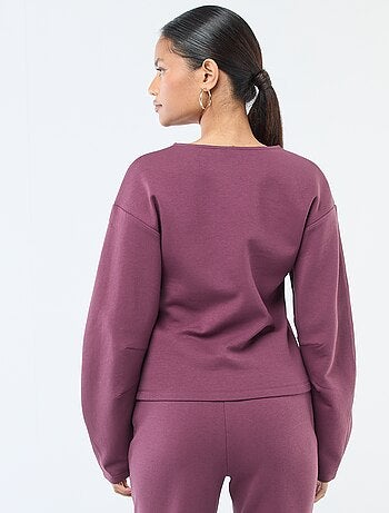 Sweat peplum com gola redonda