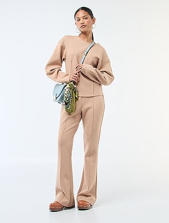 Sweat peplum com gola redonda