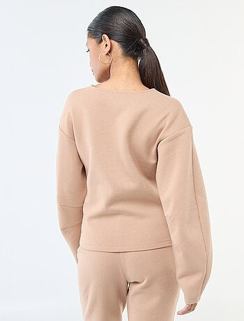 Sweat peplum com gola redonda