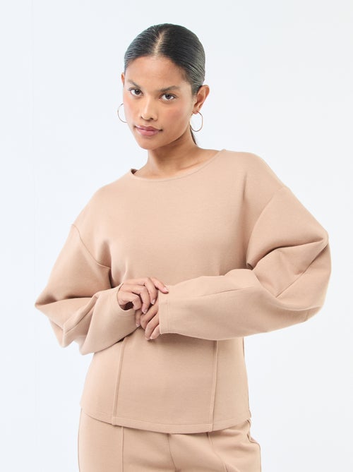 Sweat peplum de gola redonda - Kiabi