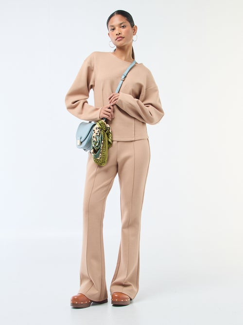 Sweat peplum de gola redonda - Kiabi