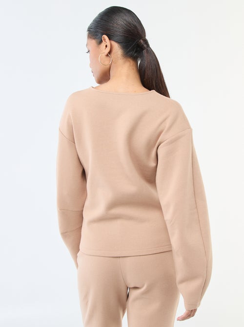 Sweat peplum de gola redonda - Kiabi