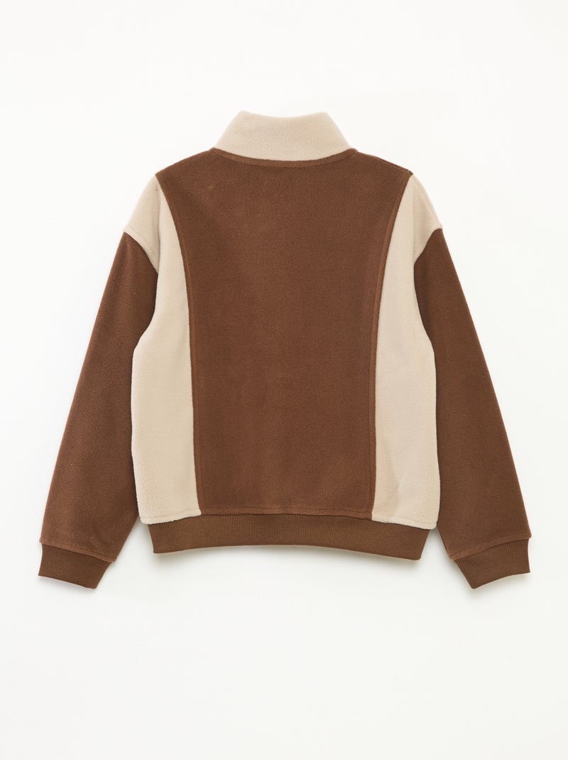 Sweat polar folgado Castanho - Kiabi