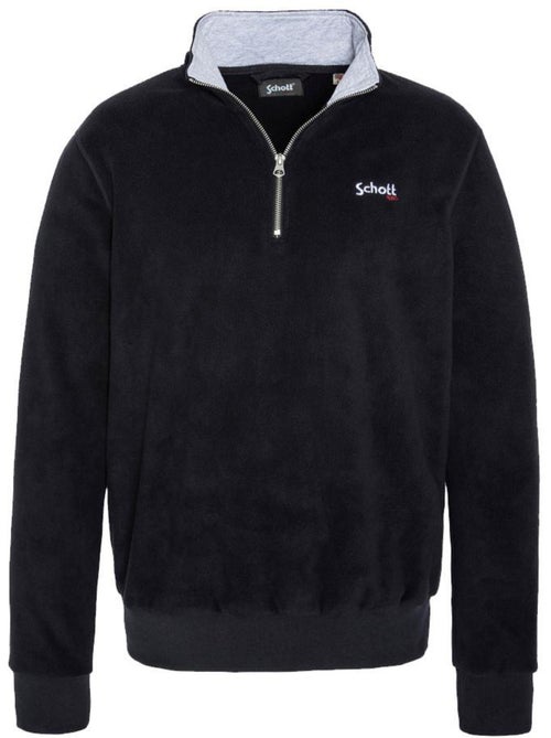 Sweat polar preto de homem com meio fecho schott - Kiabi Sweat polar preto de homem com meio fecho schott - Kiabi