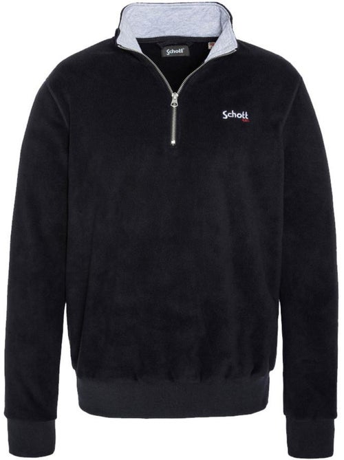 Sweat polar preto de homem com meio fecho schott - Kiabi Sweat polar preto de homem com meio fecho schott - Kiabi