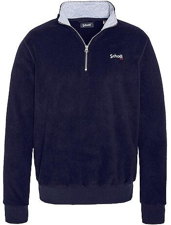 Sweat Polar Schott de Homem com Meio Fecho