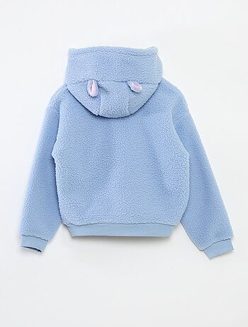 Sweat polar 'Stitch' com capuz e orelhas