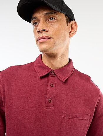 Sweat polo liso de mangas compridas