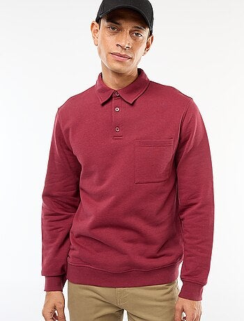 Sweat polo liso de mangas compridas