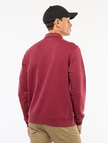 Sweat polo liso de mangas compridas