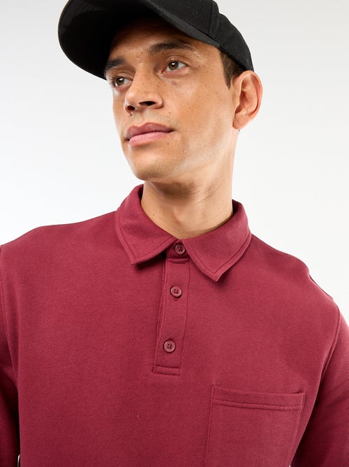 Sweat polo liso de manga comprida - Kiabi