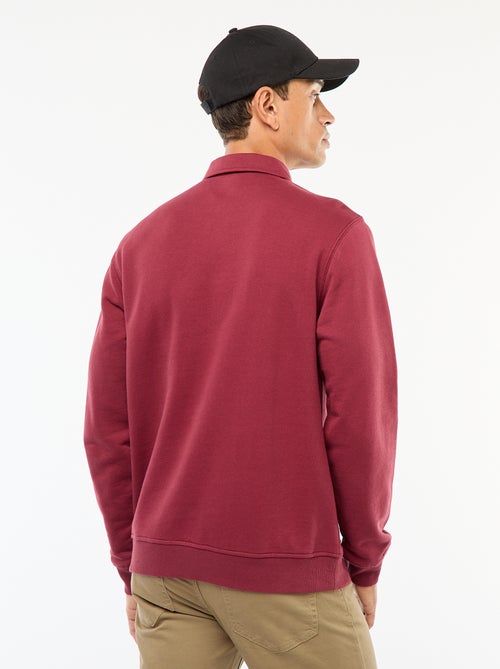 Sweat polo liso de manga comprida - Kiabi