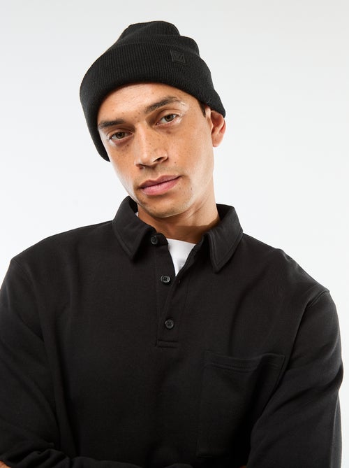 Sweat polo liso de mangas compridas - Kiabi