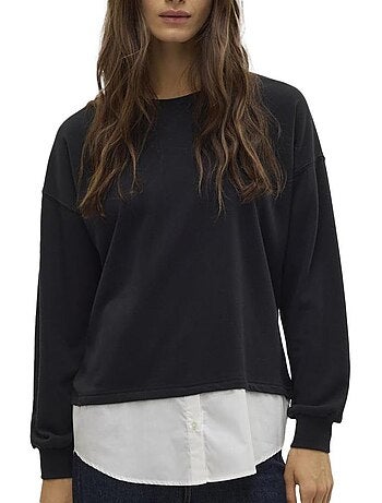Sweat Preto Feminino Vero Moda Yoyo