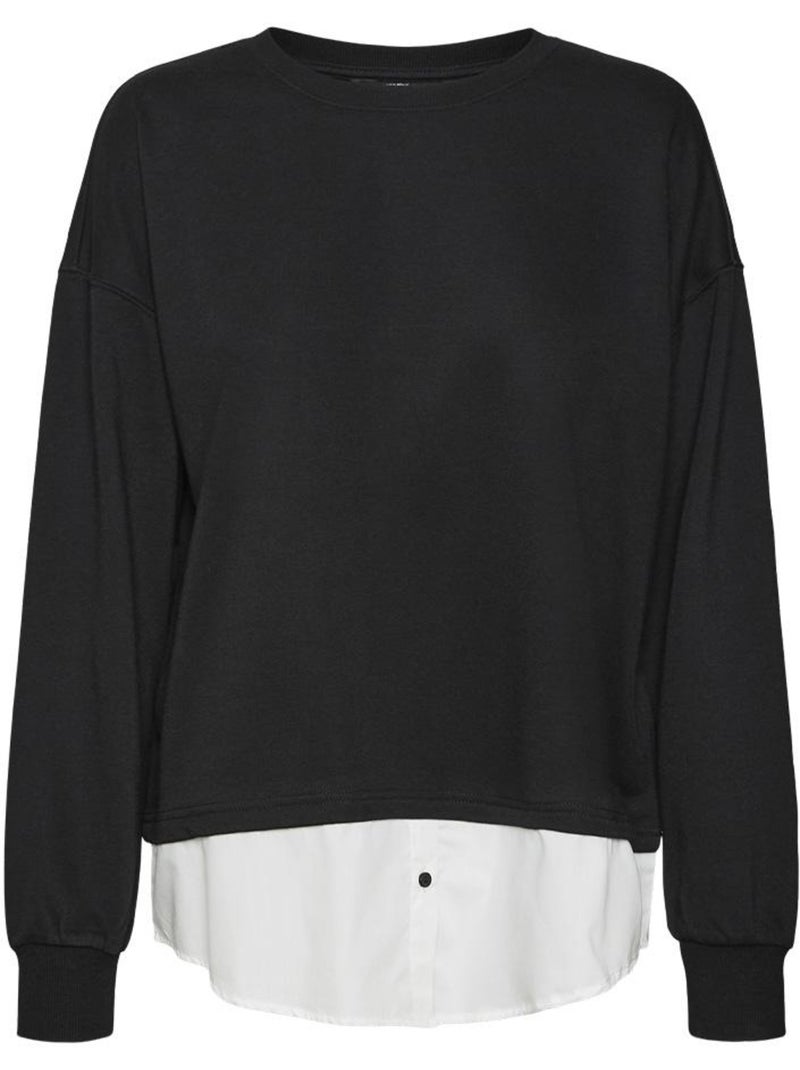 Sweat Preto Feminino Vero Moda Yoyo Preto - Kiabi