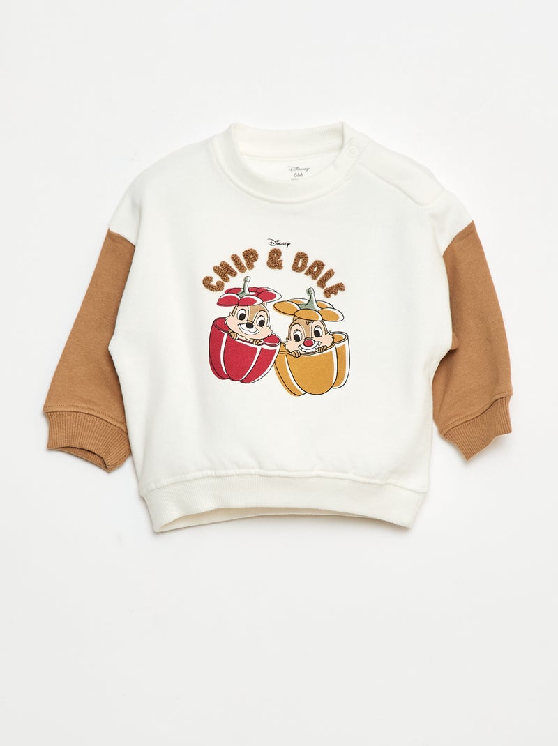 Sweat 'Tico e Teco' 'Disney' de gola redonda Bege - Kiabi