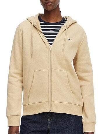 Sweat Tommy Hilfiger Bege de Mulher com Bandeira