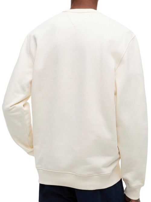 Sweat tommy hilfiger bege para homem com crachá e gola redonda - Kiabi