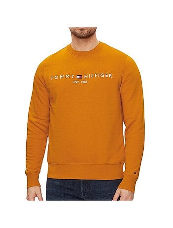 Sweat tommy hilfiger blend logo laranja para homem