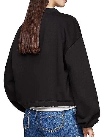 Sweat Tommy Hilfiger de Mulher com Fecho 1/4 Preto DW0DW18775
