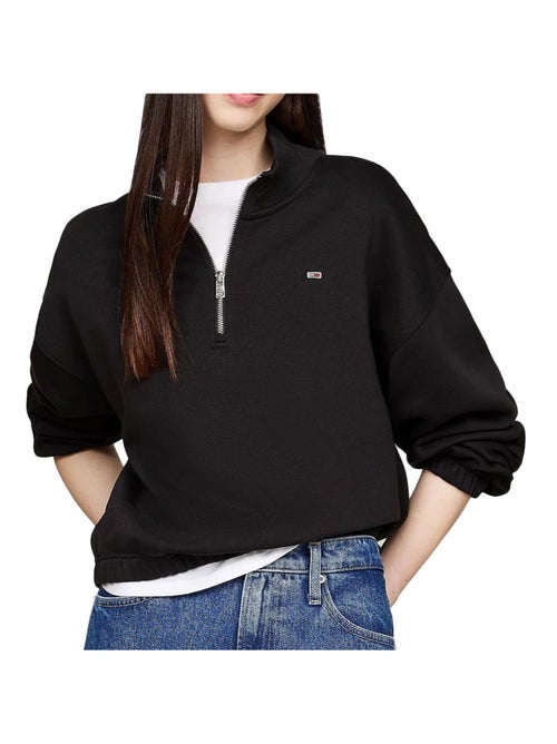 Sweat Tommy Hilfiger de Mulher com Fecho 1/4 Preto DW0DW18775 - Kiabi