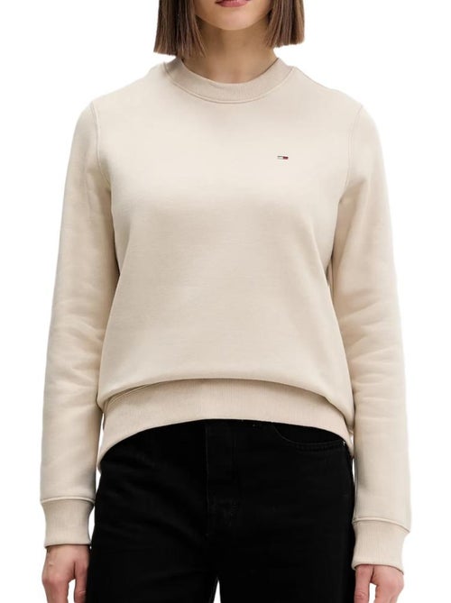 Sweat Tommy Hilfiger Flag Crew Bege para Mulher - Kiabi Sweat Tommy Hilfiger Flag Crew Bege para Mulher - Kiabi