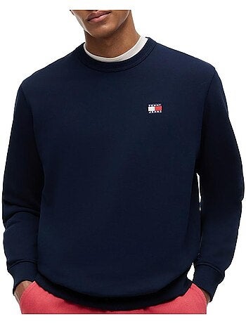 Sweatshirt tommy hilfiger preto para homem com emblema