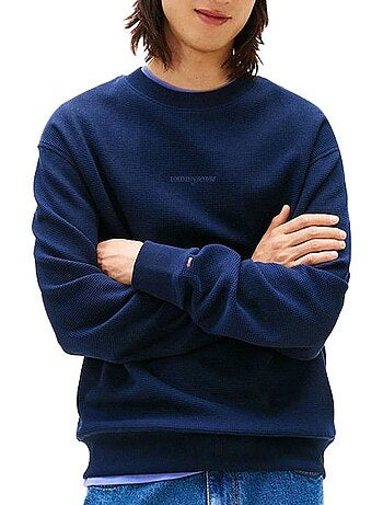 Sweat tommy hilfiger marine para homem dm0dm21622