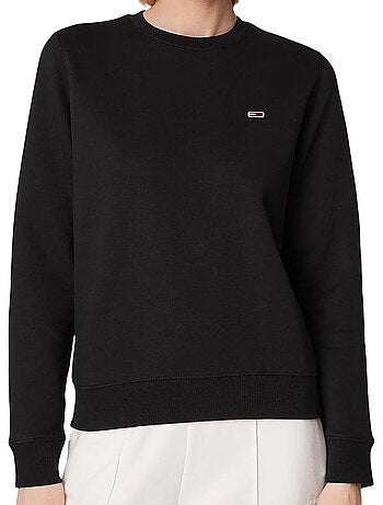 Sweat Tommy Hilfiger Regular Fleece Preto para Mulher