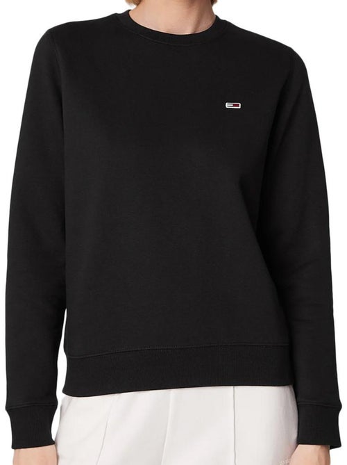 Sweat Tommy Hilfiger Regular Fleece Preto para Mulher - Kiabi Sweat Tommy Hilfiger Regular Fleece Preto para Mulher - Kiabi