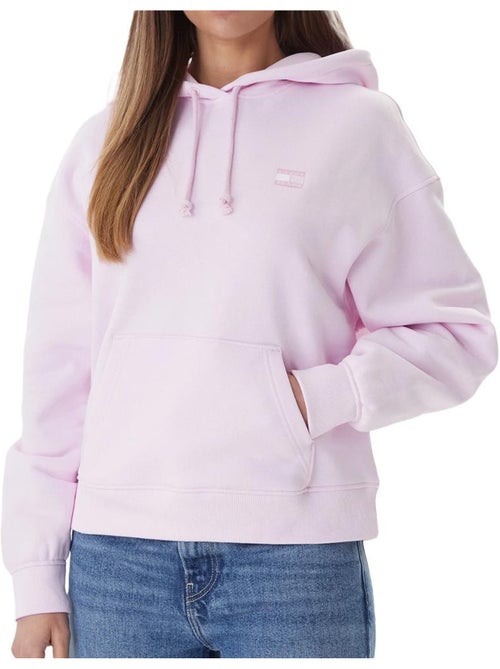 Sweat tommy hilfiger rosa com badges para mulher - Kiabi