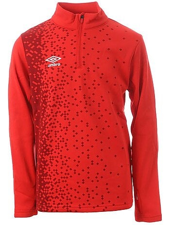 Sweat umbro 1/2 fecho vermelho para criança 570330