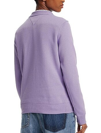 Sweat Violeta Tommy Hilfiger Flag Crew para Mulher