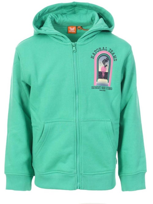 Sweat zippado verde para menina kaporal ounae - Kiabi